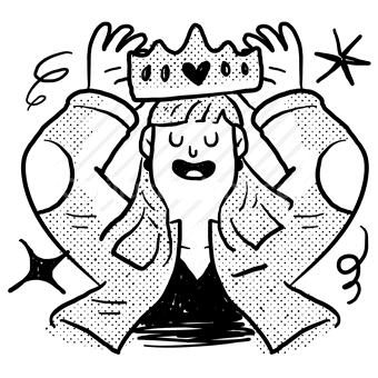 woman, female, crown, award, accomplishment, reward